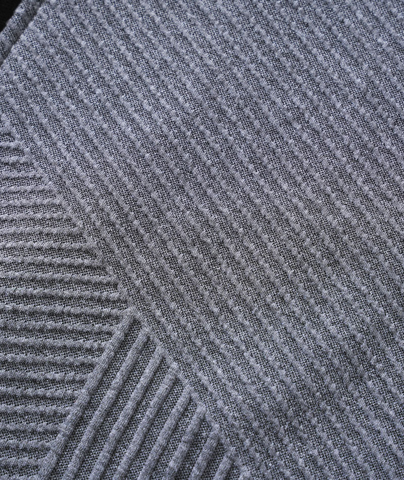 バイアス7分袖ボタンレスセミロングフーディガン