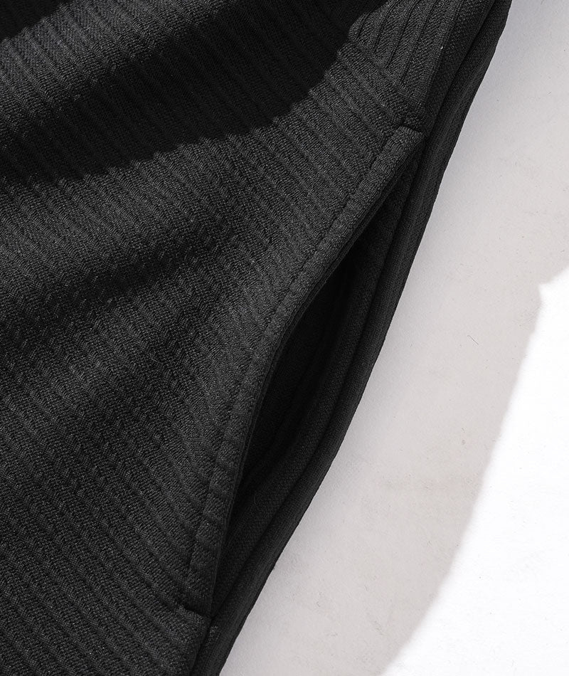 バイアス7分袖ボタンレスセミロングフーディガン