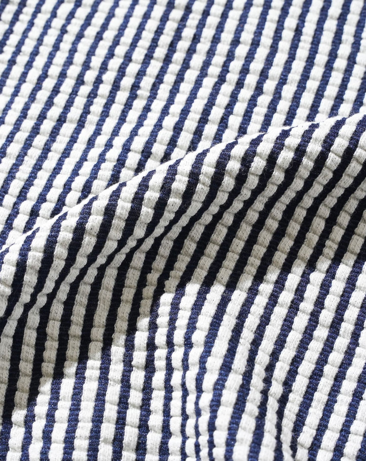 夏服セットアップ フクレストライプ襟ワイヤー入りスキッパー半袖ポロシャツ×ハーフパンツ