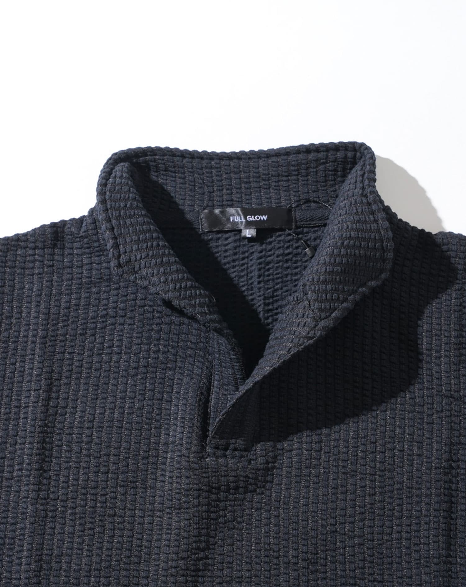 夏服セットアップ フクレストライプ襟ワイヤー入りスキッパー半袖ポロシャツ×ハーフパンツ