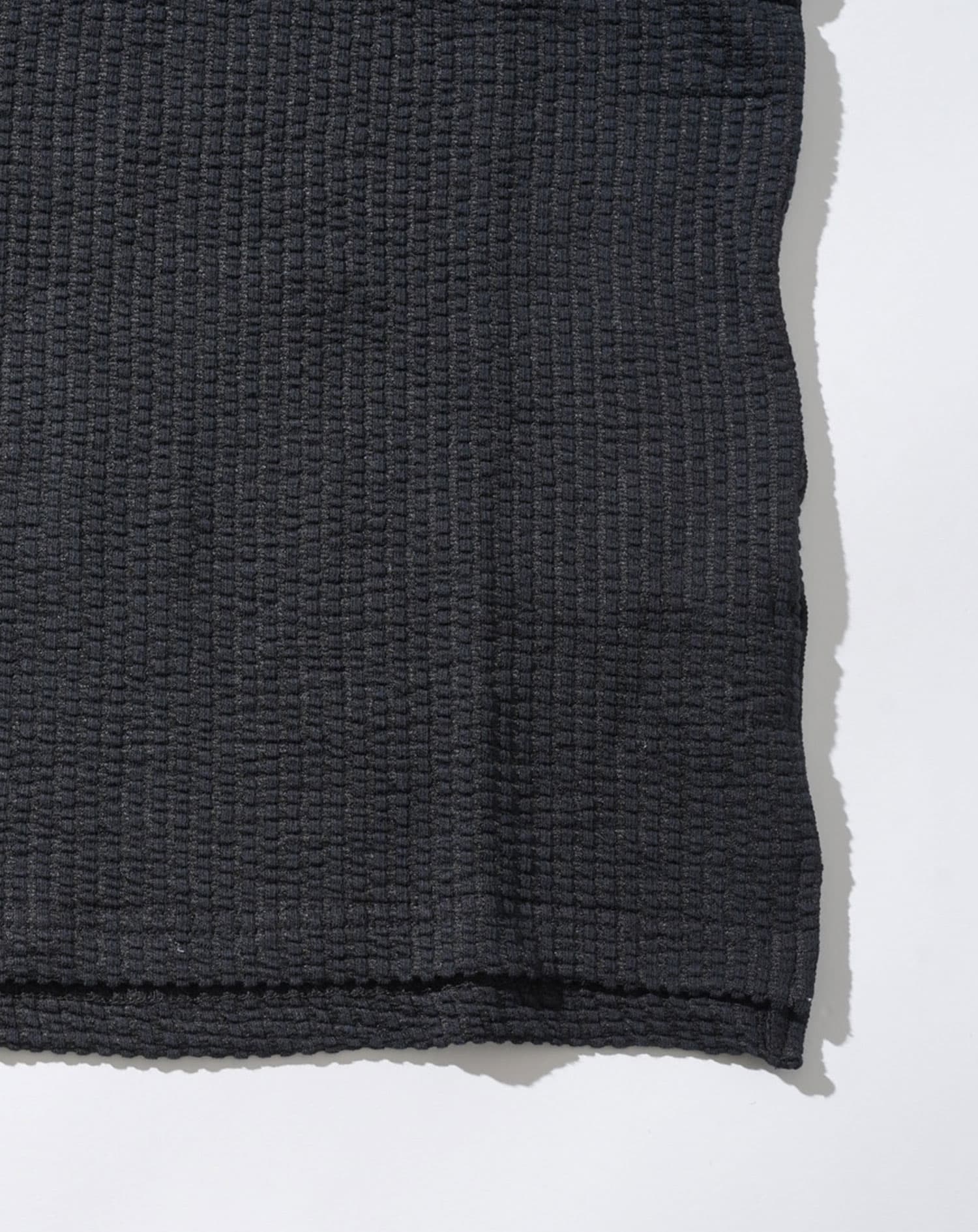 夏服セットアップ フクレストライプ襟ワイヤー入りスキッパー半袖ポロシャツ×ハーフパンツ