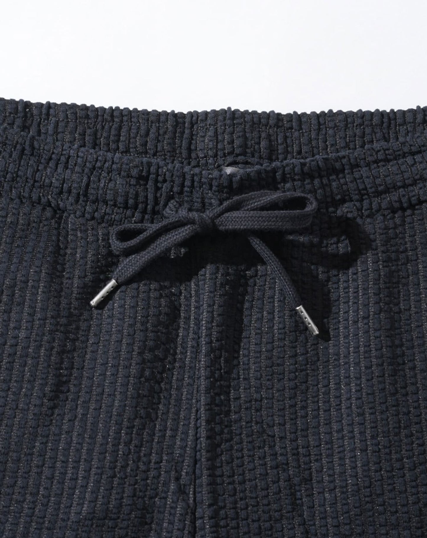 夏服セットアップ フクレストライプ襟ワイヤー入りスキッパー半袖ポロシャツ×ハーフパンツ