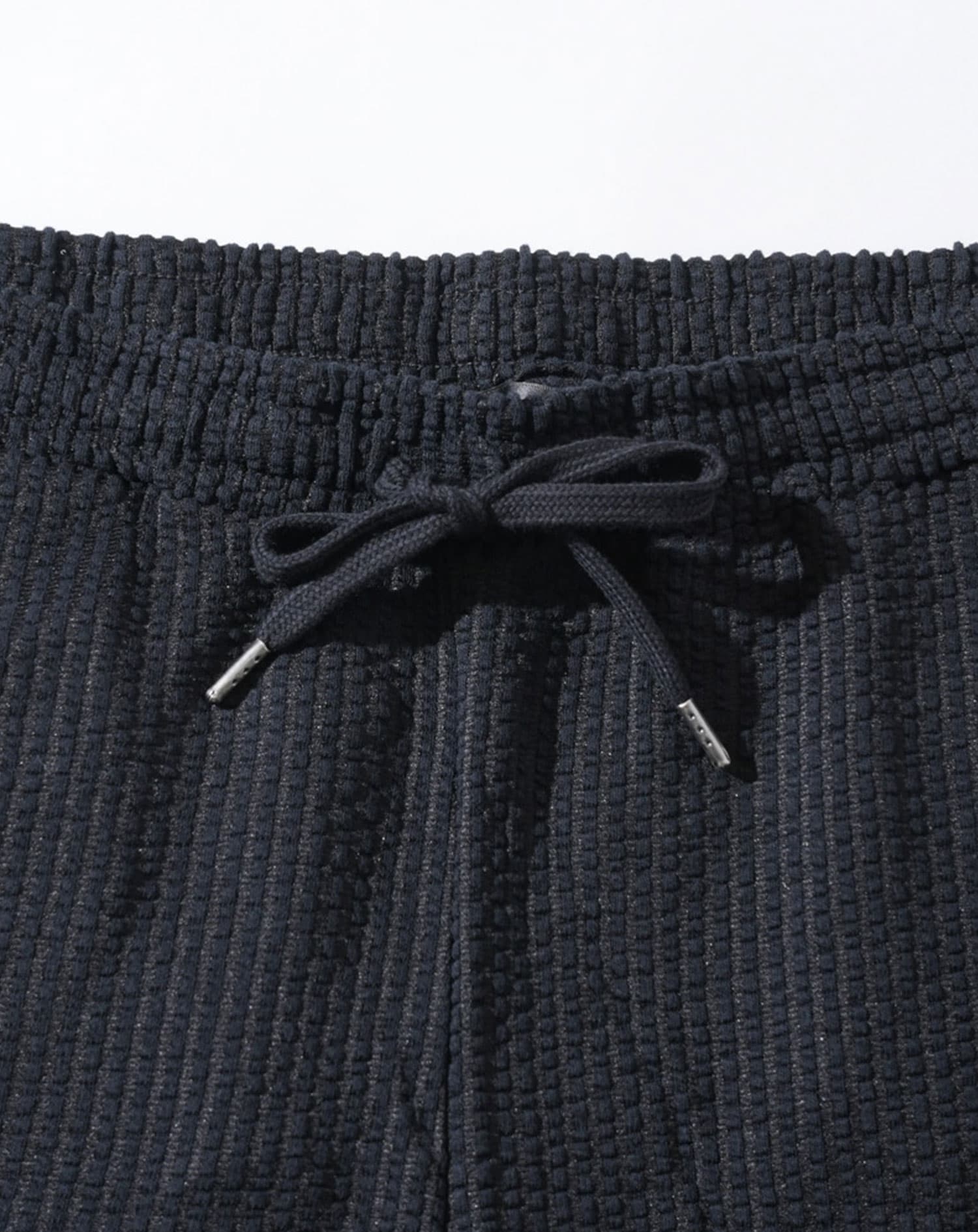 夏服セットアップ フクレストライプ襟ワイヤー入りスキッパー半袖ポロシャツ×ハーフパンツ