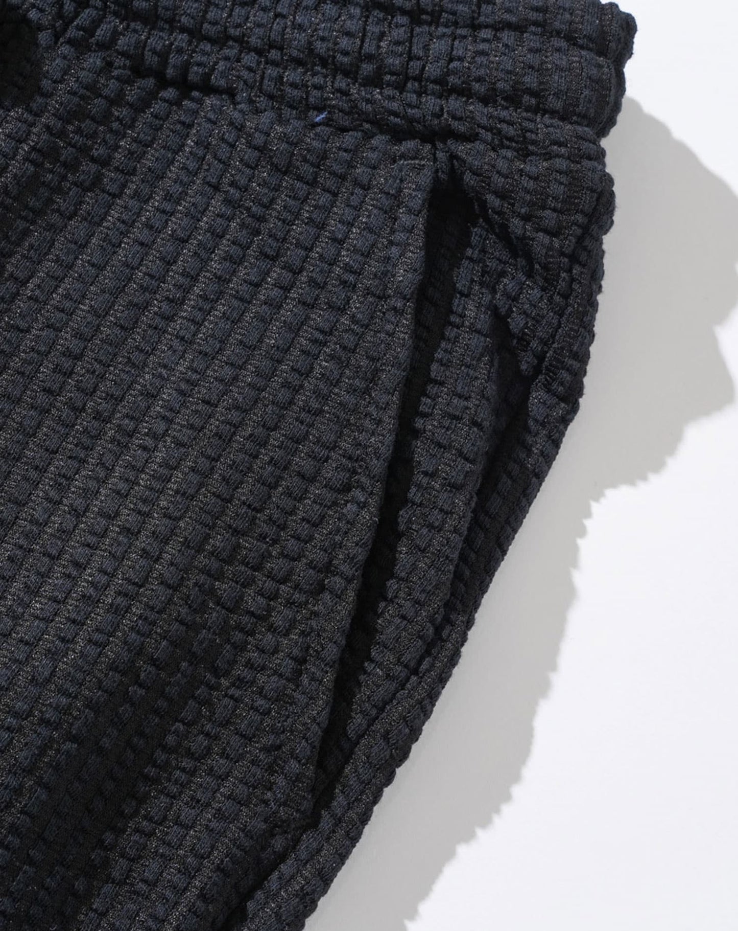 夏服セットアップ フクレストライプ襟ワイヤー入りスキッパー半袖ポロシャツ×ハーフパンツ