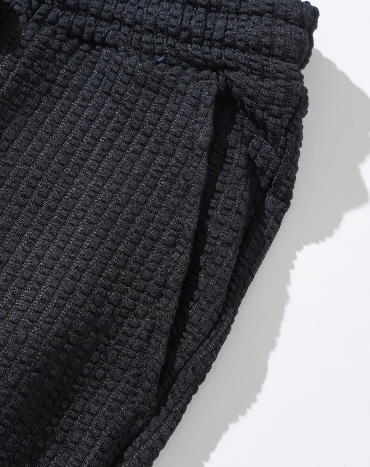 夏服セットアップ フクレストライプ襟ワイヤー入りスキッパー半袖ポロシャツ×ハーフパンツ