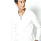 メンズ3点秋コーデセット　ネイビー長袖テーラードジャケット×白長袖Tシャツ×ベージュスリムチノパンツ