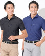 黒ワイシャツ型半袖ポロシャツ×ネイビーワイシャツ型半袖ポロシャツ 60代メンズ2点トップスコーデセット biz