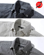 日本製ワイシャツ3枚セット ネイビーヒッコリーデニムシャツ×白ヒッコリーデニムシャツ×黒ヒッコリーデニムシャツ Designed by Bizfront in TOKYO