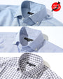 日本製ワイシャツ3枚セット サックスシャンブレー長袖シャツ×ブルーストライプ長袖シャツ×グレーギンガムチェックシャツ Designed by Bizfront in TOKYO