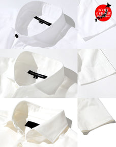 日本製ワイシャツ半袖3枚セット 白コットン半袖シャツ×白綿麻半袖シャツ×白ストレッチ半袖シャツ