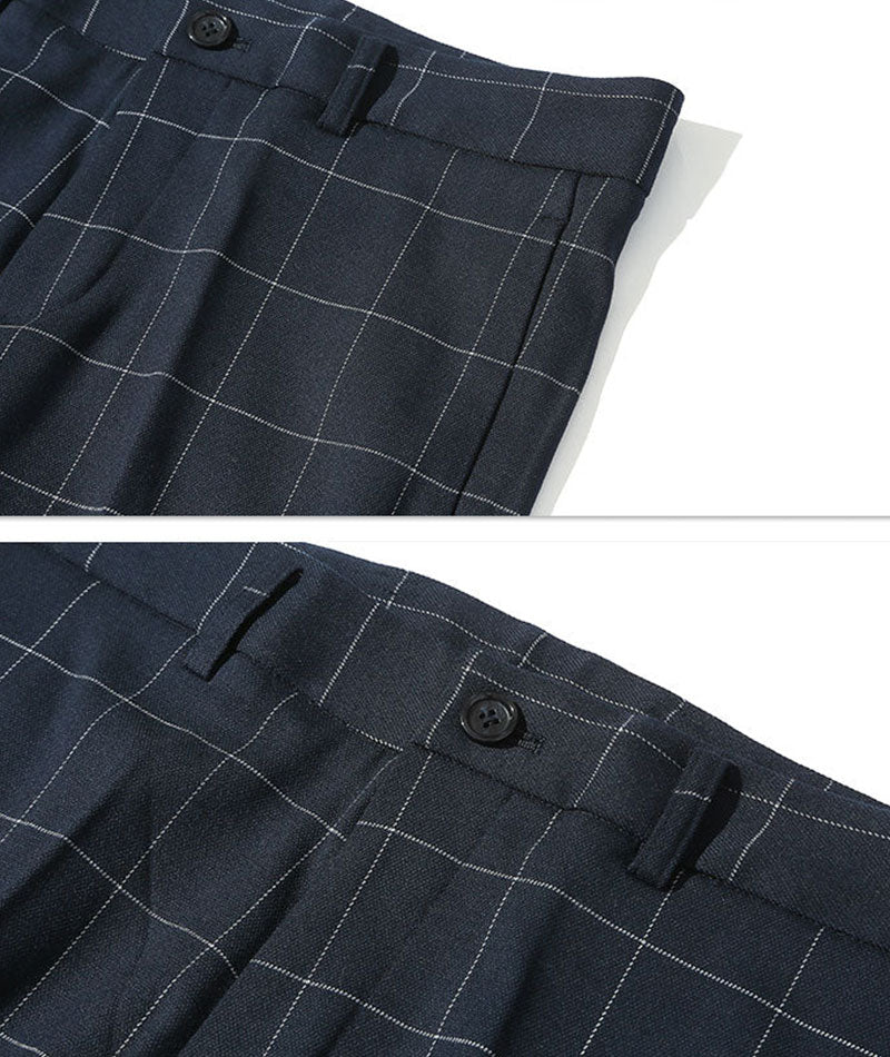 スマートカジュアルデート服3点コーデセット グレー千鳥格子チェックテーラードジャケット×ピンク形態安定長袖ワイシャツ×ネイビーウィンドウペンチェックパンツ biz