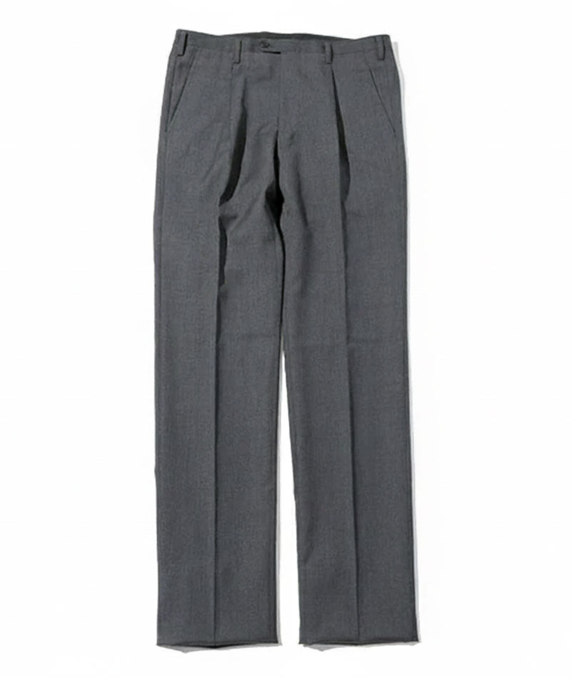 ジャケパン3点コーデセット ネイビー織柄テーラードジャケット×白ラインデザイン形態安定長袖シャツ×グレースラックス biz