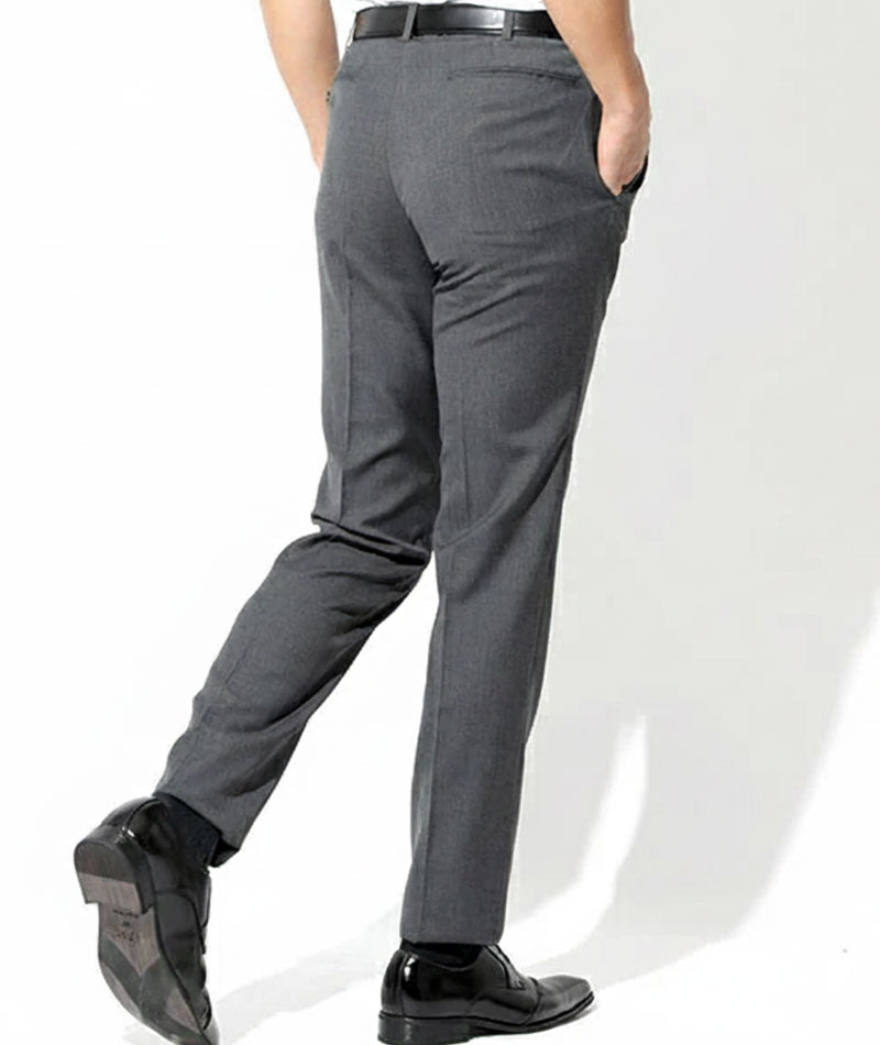 ジャケパン3点コーデセット ネイビー織柄テーラードジャケット×白ラインデザイン形態安定長袖シャツ×グレースラックス biz