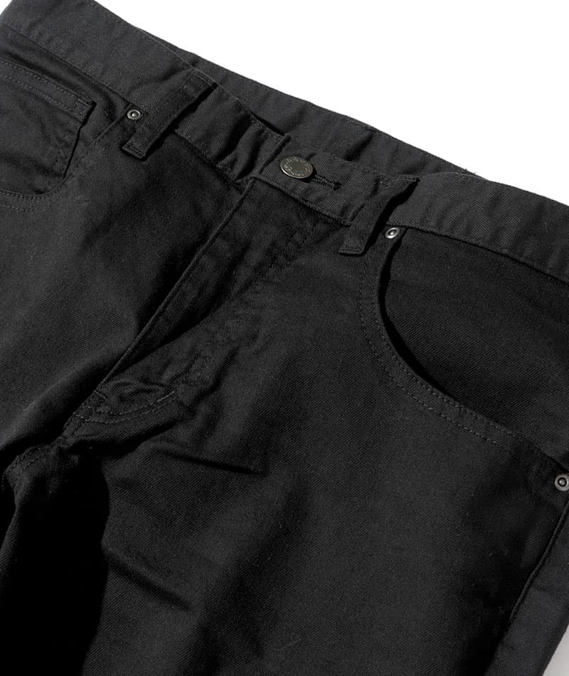 ジャケパン3点コーデセット ネイビーウォッシャブルテーラードジャケット×黒ヒッコリーストライプデニム長袖シャツ×黒スリムストレッチチノパン biz