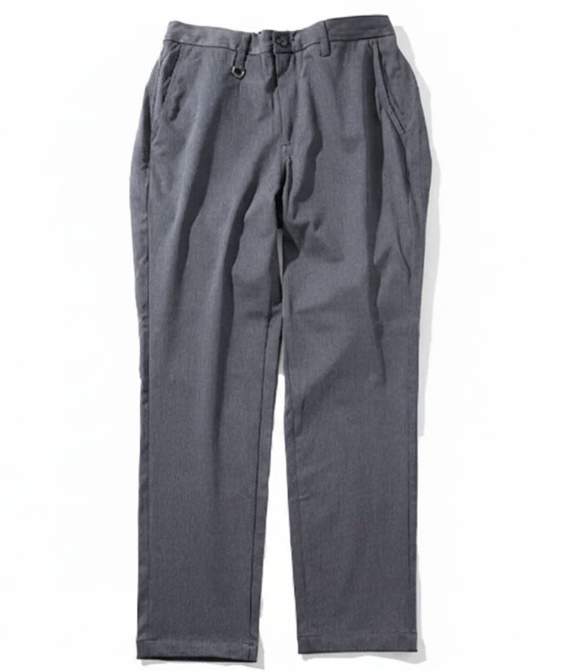 30代メンズ3点コーデセット ネイビーテーラードジャケット×白長袖Tシャツ×チャコールグレーテーパードスラックス biz