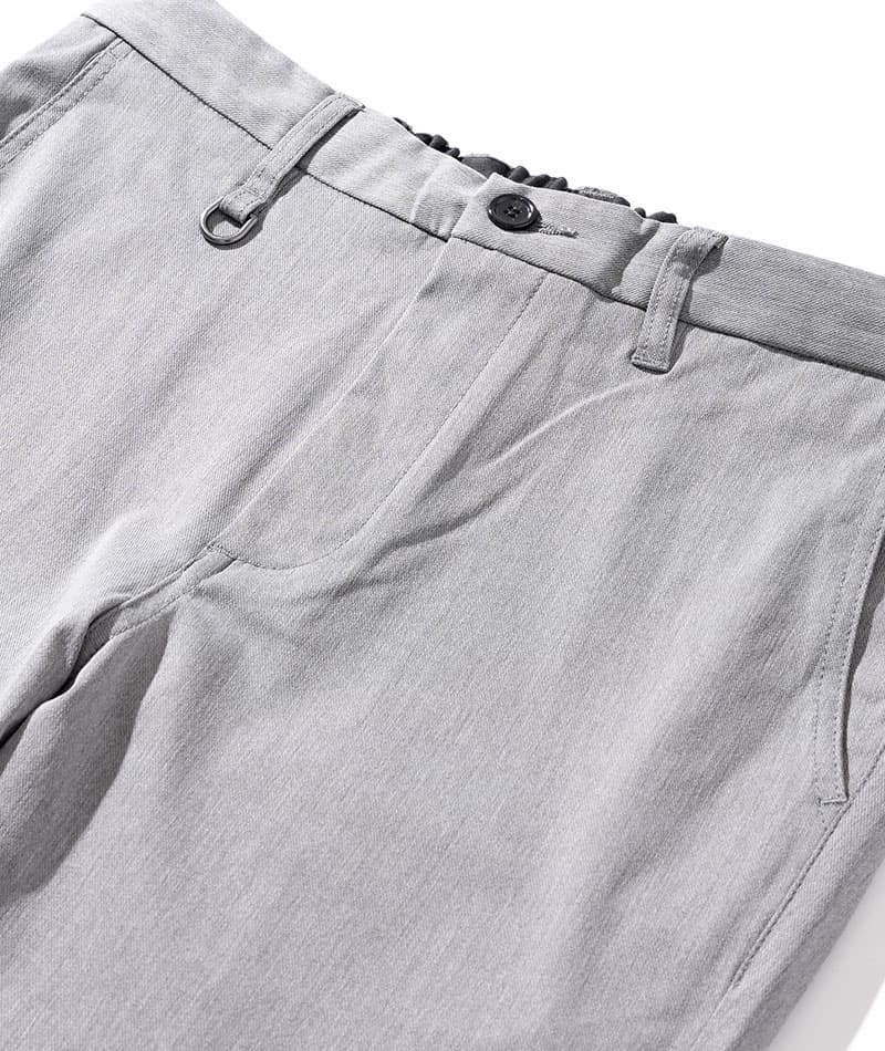 ジャケパン3点コーデセット ネイビーウォッシャブルテーラードジャケット×デニム長袖シャツ×グレーテーパードスラックス biz