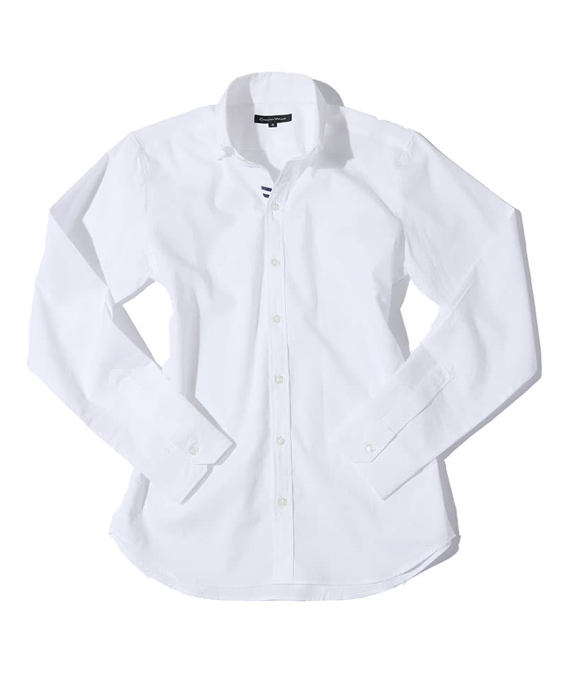 ジャケパン3点コーデセット ネイビーウィンドペンテーラードジャケット×白形態安定シャツ×ベージュチノパン 日本製 biz