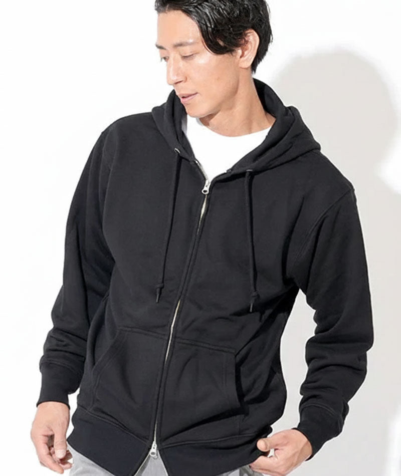 40代メンズ3点コーデセット 黒ジップアップパーカー×黒長袖Tシャツ×カーキストレッチスリムチノパンツ biz