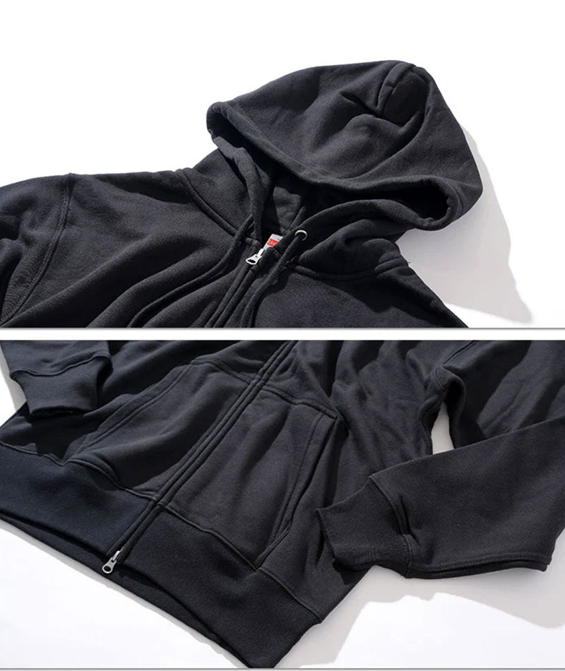 40代メンズ3点コーデセット 黒ジップアップパーカー×黒長袖Tシャツ×カーキストレッチスリムチノパンツ biz