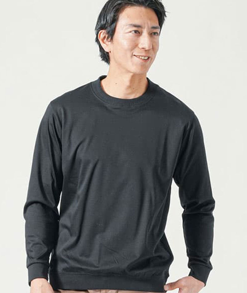 30代メンズ3点コーデセット 黒カーディガン×黒長袖Tシャツ×オフホワイトスラックスチノパン biz