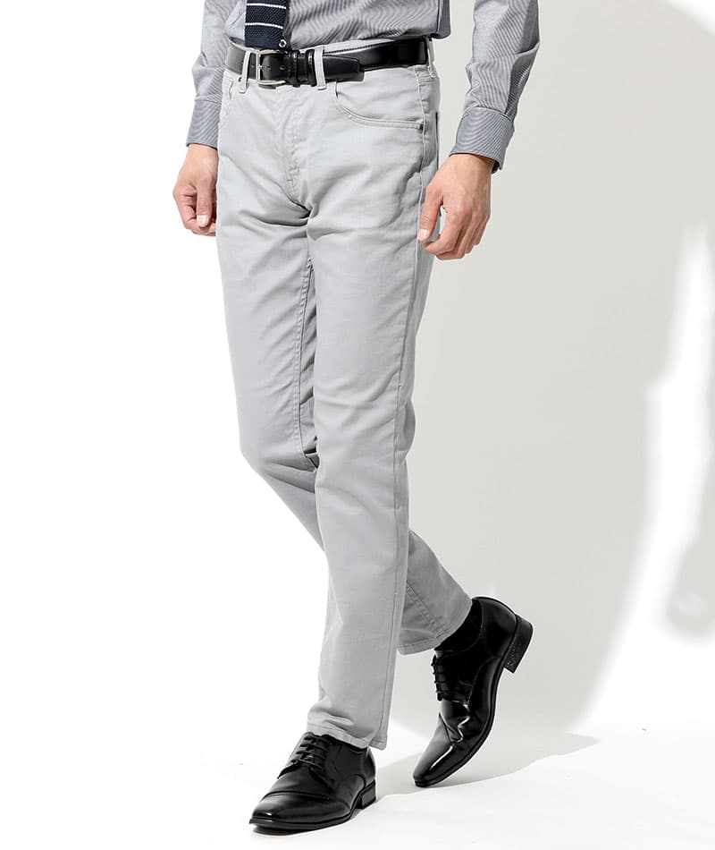 20代メンズ3点コーデセット ネイビーテーラードジャケット×白長袖Tシャツ×グレースリムパンツ biz