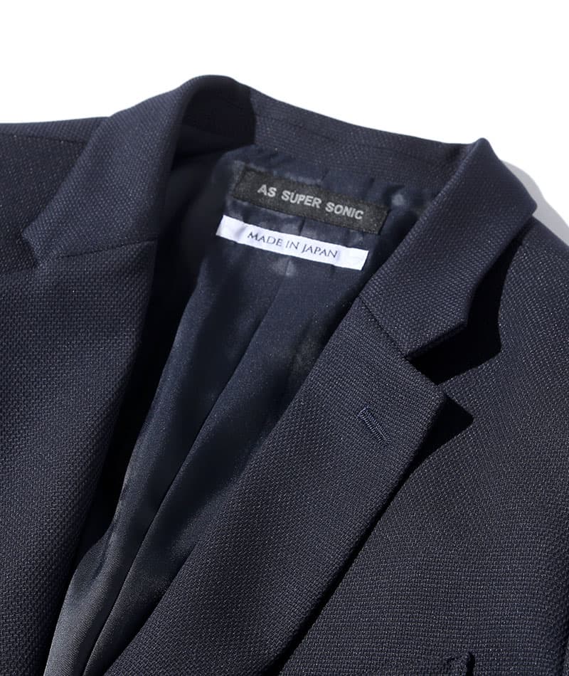 ジャケパン3点コーデセット ネイビーテーラードジャケット×ギンガムチェックシャツ×ベージュチノパン 日本製 biz