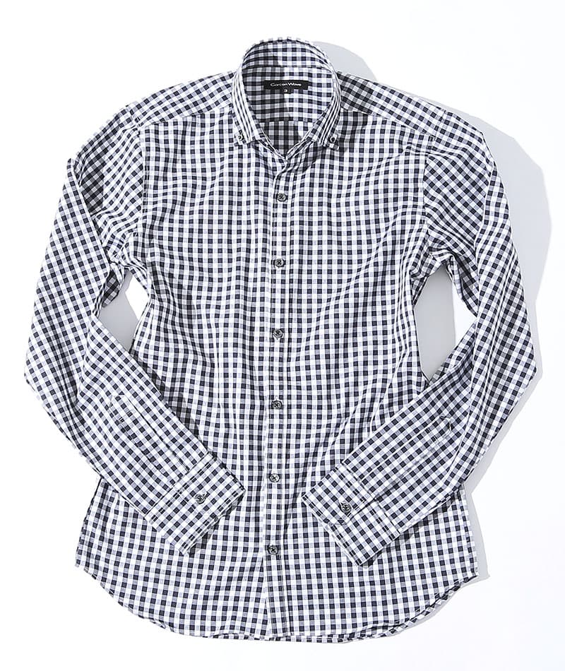 ジャケパン3点コーデセット ネイビーテーラードジャケット×ギンガムチェックシャツ×ベージュチノパン 日本製 biz