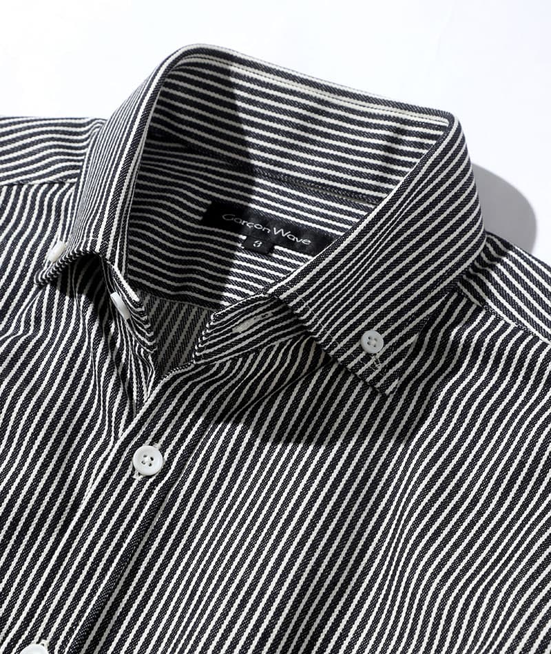 ジャケット×襟シャツ2枚メンズ3点トップスコーデセット ネイビーテーラードジャケット×ライトインディゴデニムシャツ×黒ストライプデニムシャツ biz