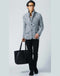 ホテルディナー40代50代の服装3点メンズコーデセット 白ジャケット×白シャツ×黒テーパードパンツ