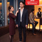 ホテルディナーの服装40代50代3点メンズコーデセット ネイビーテーラードジャケット×白タートルネックニット×黒スリムパンツ