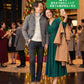 クリスマスディナーの服装40代50代3点メンズコーデセット  グレースタンドカラージャケット×白タートルネックニット×黒テーパードチノパンツ