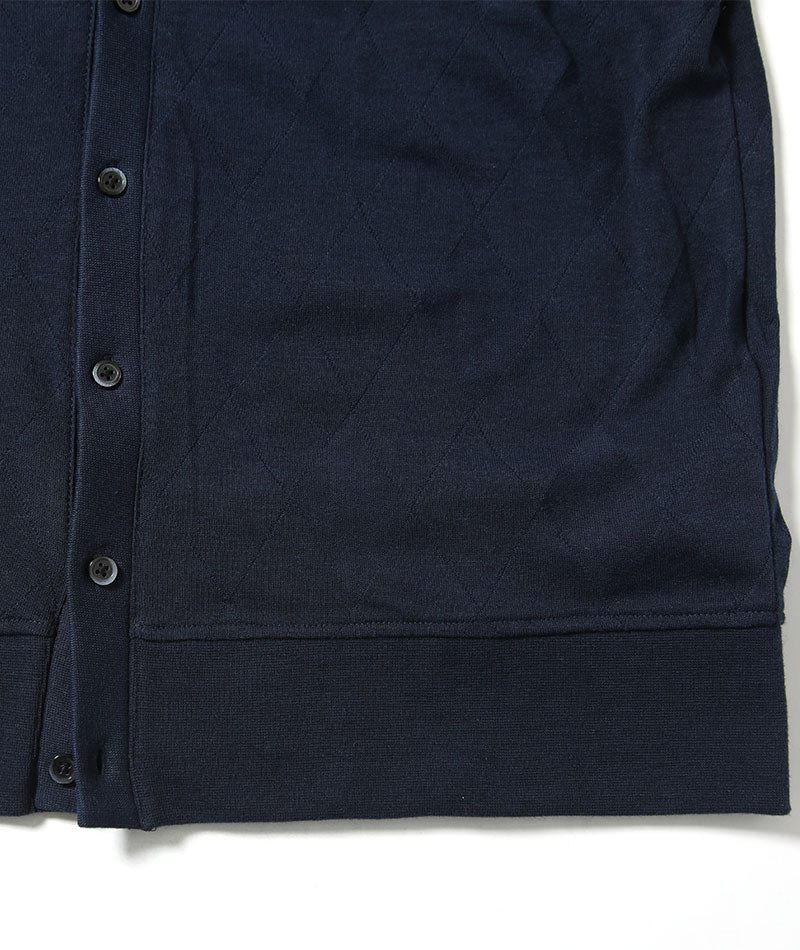 アーガイル長袖Vネックカーディガン×杢デザインVネック半袖Tシャツ 2枚セット