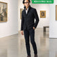 美術館40代50代の服装3点メンズコーデセット 黒ジャケット×白シャツ×黒パンツ