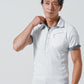 気温30℃以上になったら着る涼しい服メンズ3点コーデセット　白ポロシャツ×白Tシャツ×黒クロップドパンツ