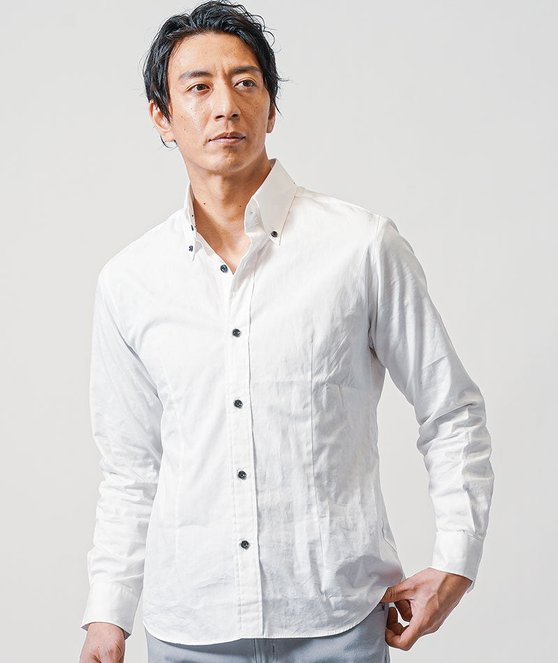 食事デート服メンズ3点コーデセット ベージュ長袖カーディガン×白Vネックスリム長袖Tシャツ×黒スリムテーパードチノパンツ