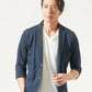 メンズ夏服トップス3点コーデセット　ネイビー7分袖テーラードジャケット×白半袖Tシャツ×白半袖ジャガードTシャツ