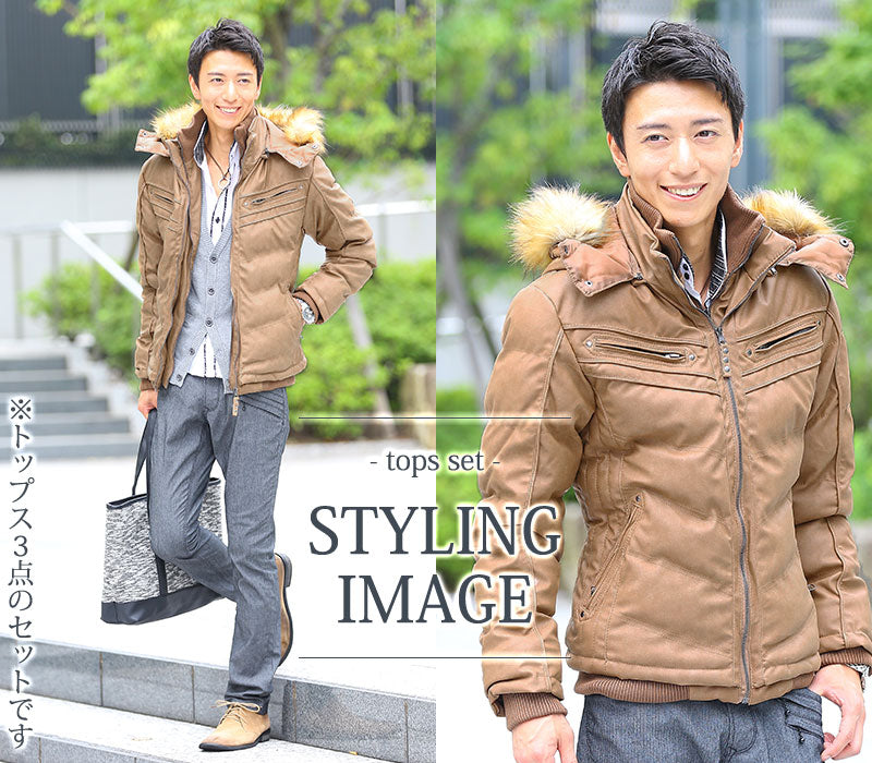 ★セット買い★ジャケット×カーディガン×シャツの3点セットの詳細画像