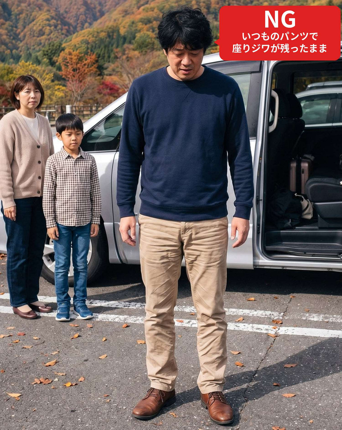 ドライブ旅行40代50代の服装3点メンズコーデセット 黒テーラードジャケット×白クルーネックTシャツ×グレーチノパンツ