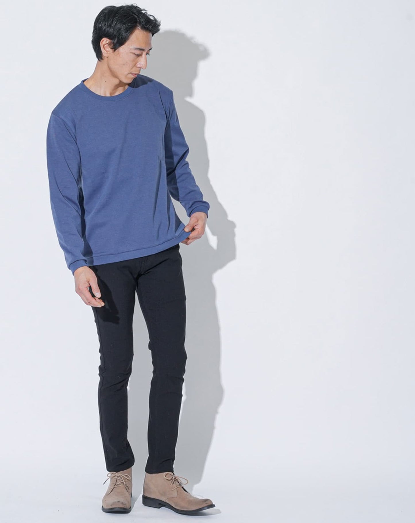 シルケット加工クルーネックトレーナー