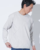 切り替えデザインシルケット加工クルーネックトレーナー