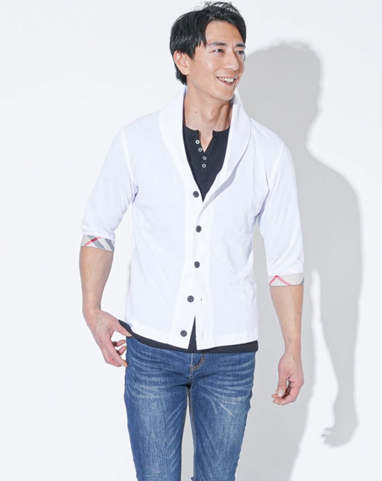 涼しくひんやりクールマックスショールカラー7分袖ジャケット