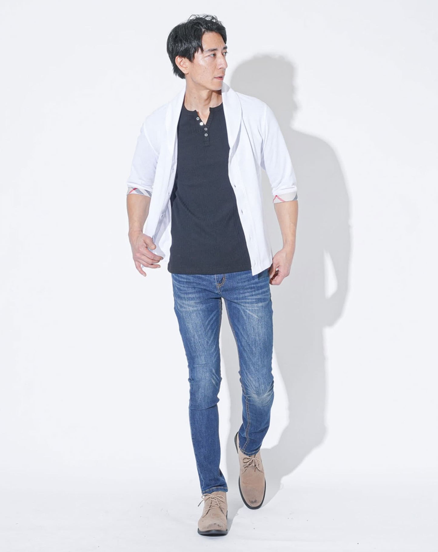 涼しくひんやりクールマックスショールカラー7分袖ジャケット