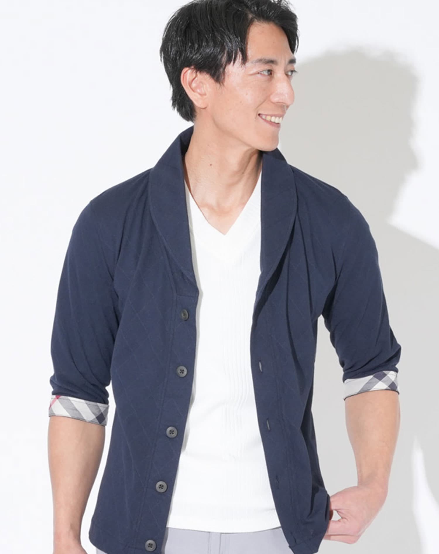 涼しくひんやりクールマックスショールカラー7分袖ジャケット