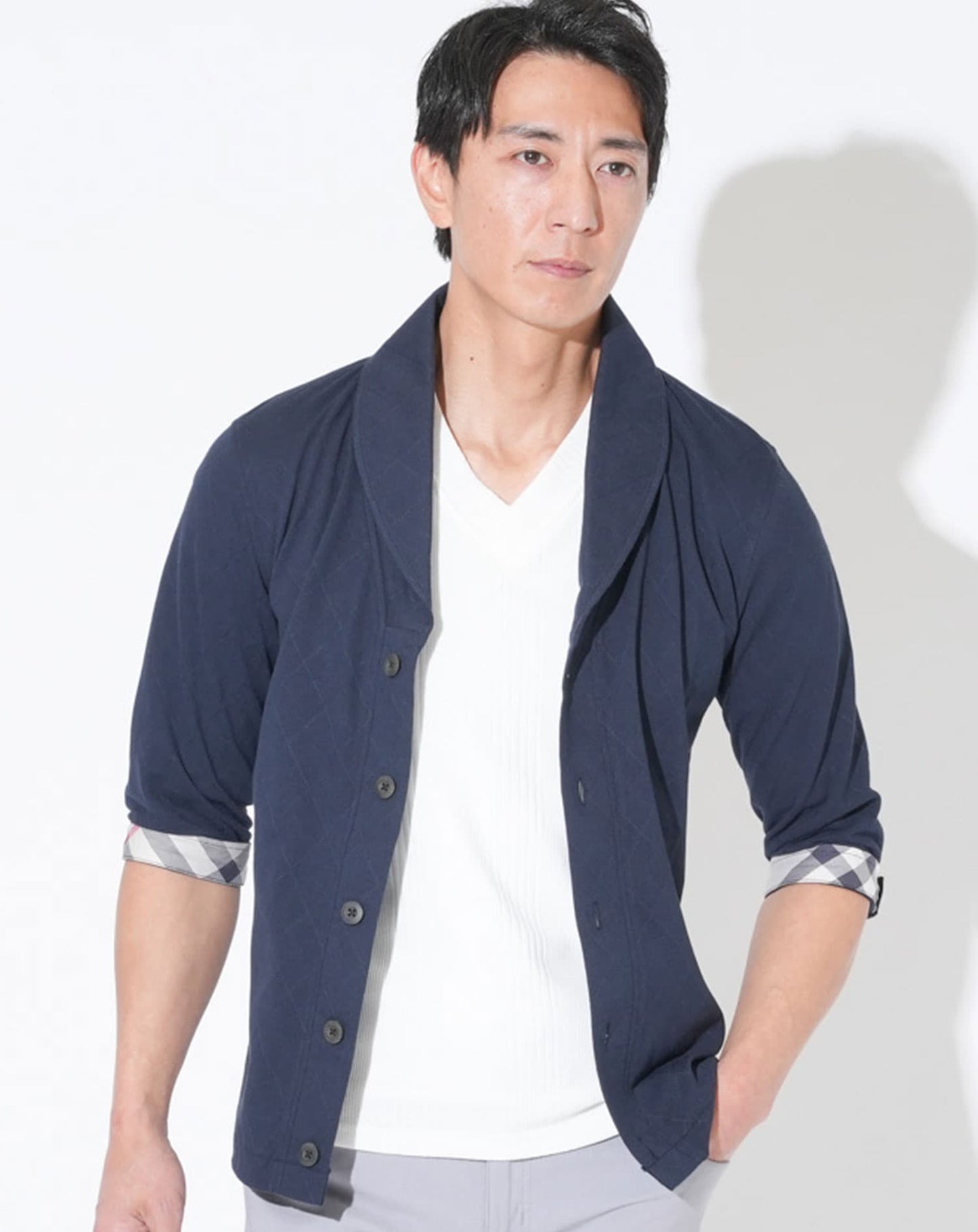 涼しくひんやりクールマックスショールカラー7分袖ジャケット