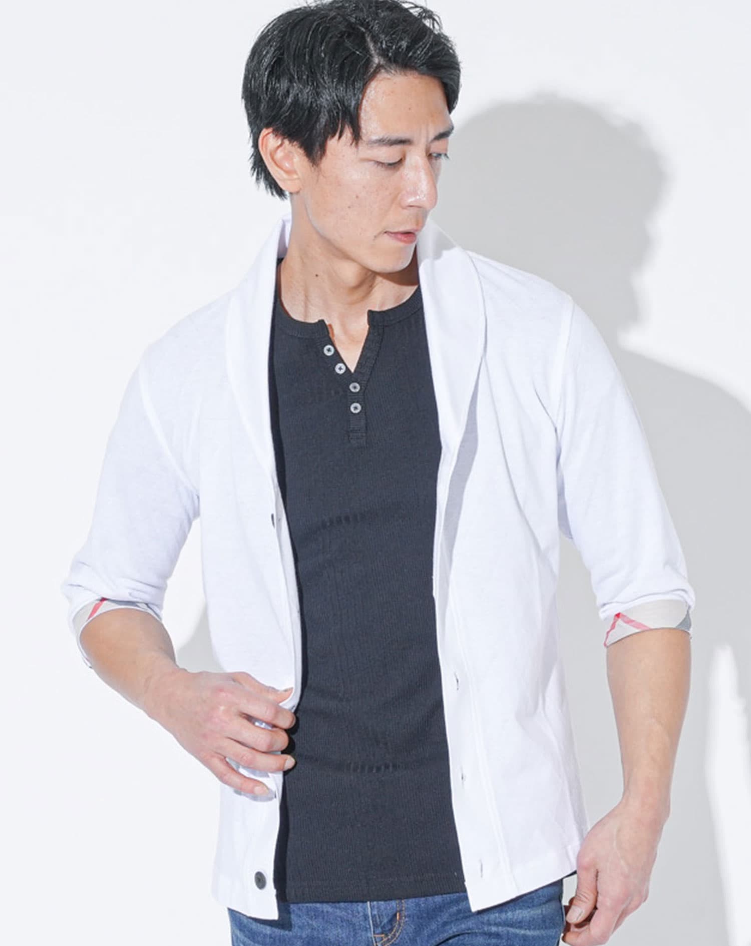 涼しくひんやりクールマックスショールカラー7分袖ジャケット