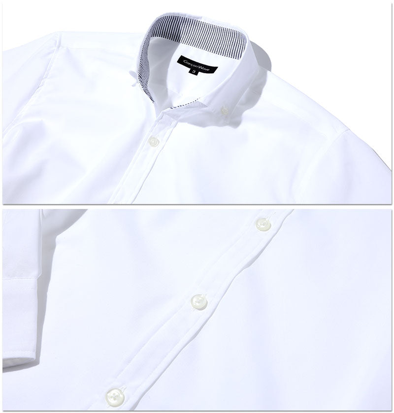 形態安定白シャツ