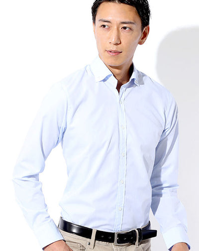 日本製 形態安定ビジネスカジュアルボタンダウン長袖スリムシャツ Designed by Bizfront in TOKYO