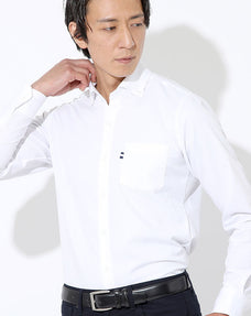 日本製 ベタつき軽減ドライクールドビーストレッチ長袖スリムボタンダウンシャツ