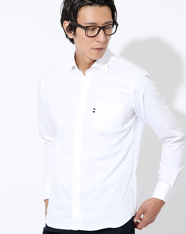 ベタつき軽減ドライクールドビーストレッチ長袖スリムボタンダウンシャツ 日本製