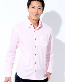 日本製 ファインクオリティオックスフォードボタンダウンカジュアル長袖スリムシャツ